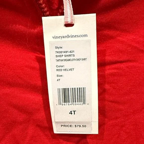 Vineyard Vines Kids Red Quarter-Zip Hoodie with Plaid Accents - Picture 2 of 5